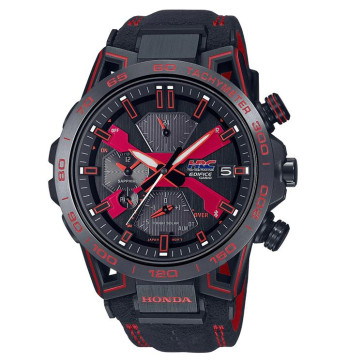 Uhrenarmband Casio ECB-2000HR-1AER / 10680549 / Alcantara Leder/Textil Mehrfarbig